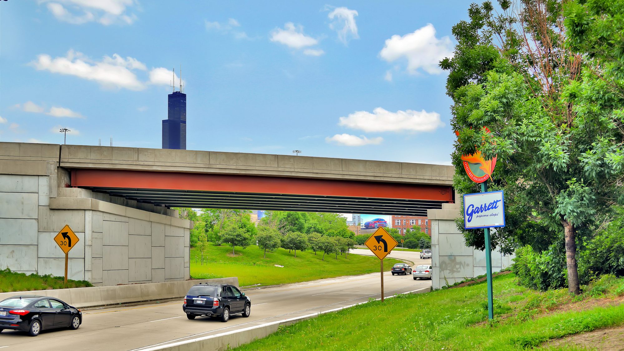 Southbound Kennedy Expressway off the Ohio Street exit ramp Chicago